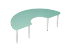 PLAYFORM 12 modulární hravé stoly, výška 520 mm, kovová podnož bílá, deska 25 mm, sněžně modrá